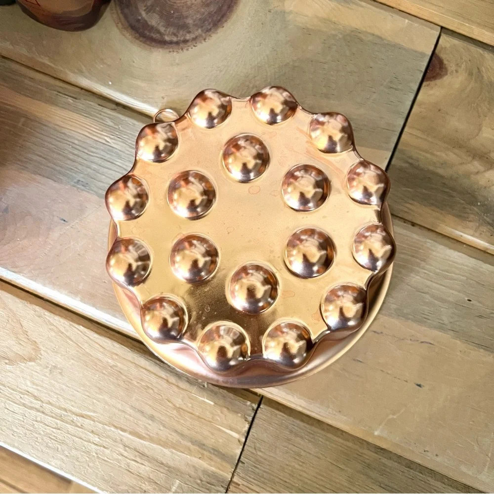 Vintage Set Of 4 Copper Tone Jello Baking Molds